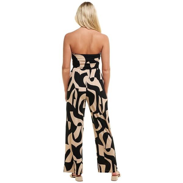 Juniors Derek Heart Crepe Knit Tube Abstract Ruch Jumpsuit