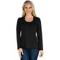 Womens 24/7 Comfort Apparel Scoop Neck Long Sleeve Solid Tee - image 1
