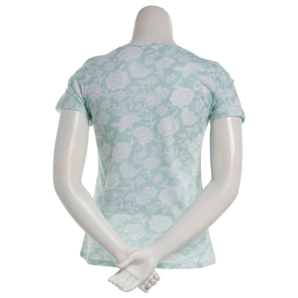Plus Size Architect® Short Sleeve V Neck Vine Floral Tee