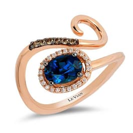 Le Vian Chocolatier&#40;R&#41; Oval Deep Sea Blue Topaz&#40;tm&#41; & Diamond Ring