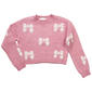 Girls (7-16) No Comment Long Sleeve Boxy Bow Crew Neck Sweater - image 1