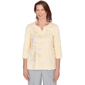 Petites Alfred Dunner Al Fresco Asymmetrical Floral Embroidered - image 1