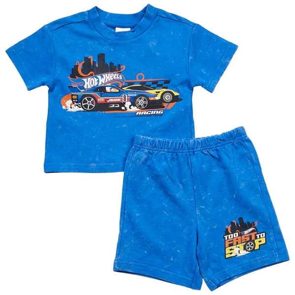 Toddler Boy Hot Wheels Short Sleeve Shorts Set - image 
