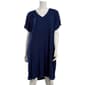 Plus Size Nicole Miller Short Sleeve Wide Rib V-Neck Nightshirt - image 1