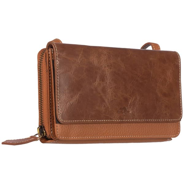 Womens Roots 73 Leather RFID Wallet with a Strap
