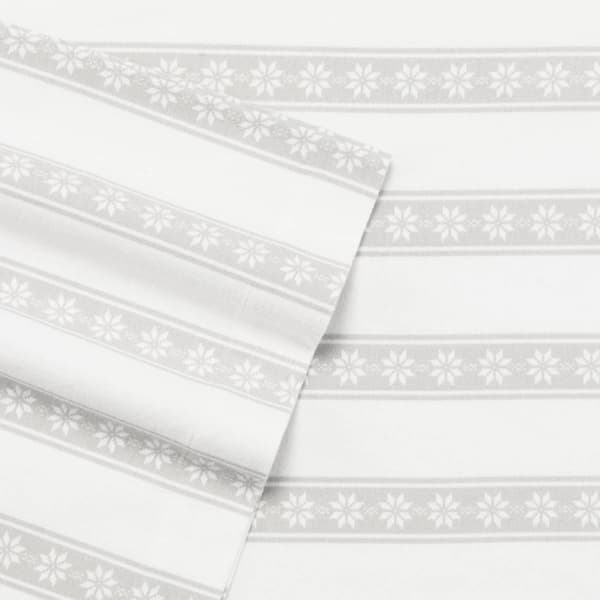 Eddie Bauer Snowflake Fair Isle Flannel Sheet Set