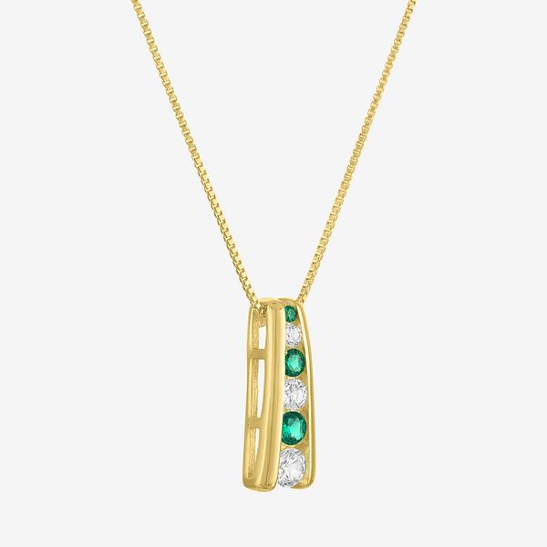 Gemstone Classics™ Lab Grown Sapphire & Emerald Ladder Pendant