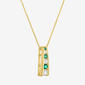 Gemstone Classics™ Lab Grown Sapphire & Emerald Ladder Pendant - image 2