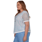 Plus Size Alfred Dunner Caribbean Blues Textured Stripe Blouse - image 4