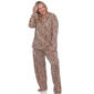 Plus Size White Mark Leopard Long Sleeve Pajama Set - image 1