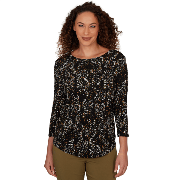 Womens Emaline Key Items 3/4 Sleeve Abstract Dot Tee - image 