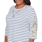 Plus Size Alfred Dunner Classics 3/4 Sleeve Stripe Bird Blouse - image 5
