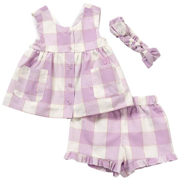 Toddler Girl BTween&#40;R&#41; Checkered Tank Top & Pleated Hem Shorts Set - image 