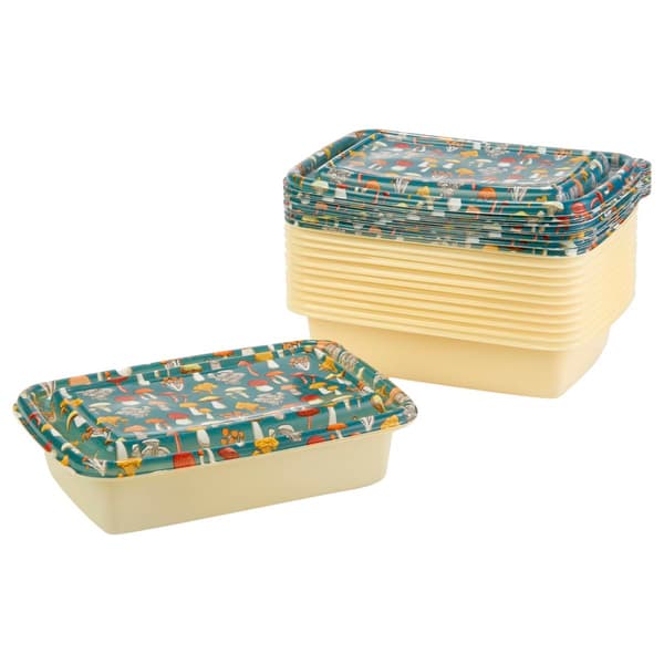 Mushroom Print 24pc. Plastic Food Storage Containers - image 