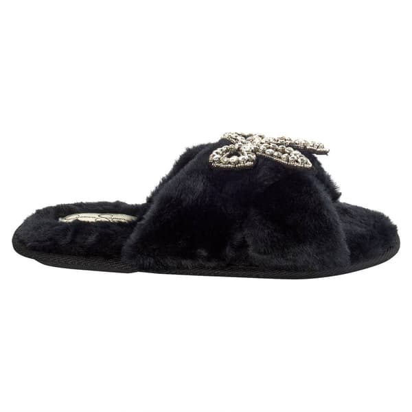 Womens Jessica Simpson Beaded Bow Cross Slide Slippers