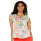 Womens Zac & Rachel Cap Flutter Sleeve Patchwork Blouse - image 1
