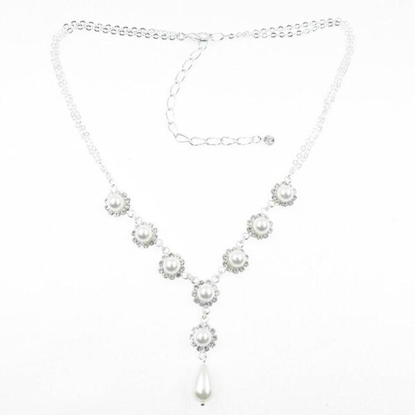 Rosa Rhinestones Pearl & Rhinestone Y Necklace - image 