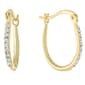 Athra Gold Over Sterling Silver Clear Crystal Hoop Earrings - image 1