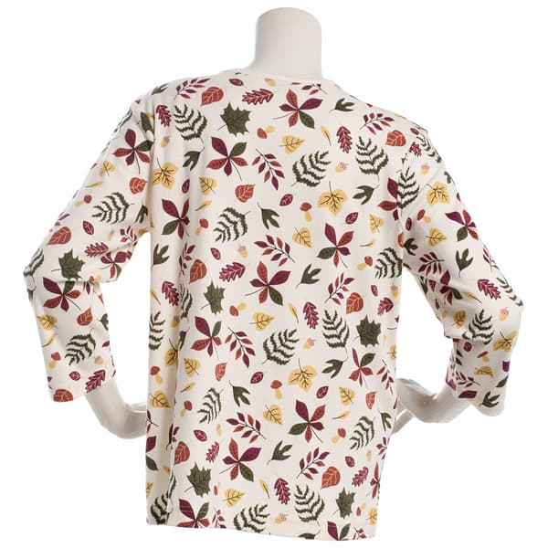 Plus Size Bonnie Evans 3/4 Sleeve Leaf Tee