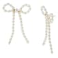 Steve Madden Punk Romance Pearl Bow Statement Earrings - image 1