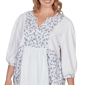 Plus Size Ruby Rd. French Riviera 3/4 Sleeve Mixed Floral Blouse - image 5