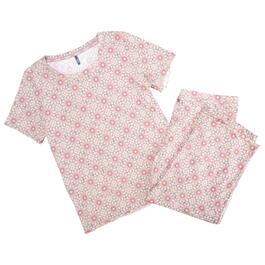 Plus Size  IZOD&#40;R&#41; Floral Kaleidoscope Rib Tee & Capris Pajama Set