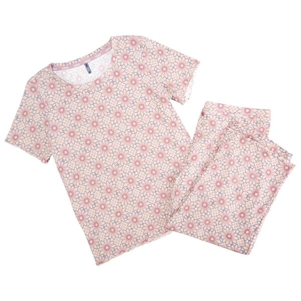 Petite IZOD&#40;R&#41; Floral Kaleidoscope Rib Tee & Capris Pajama Set - image 