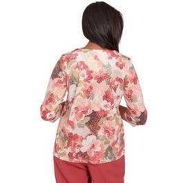 Womens Alfred Dunner Sedona Sky Watercolor Floral Blouse