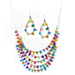 Ashley Cooper(tm) 5 Row Multi Color Necklace & Earring Set - image 1
