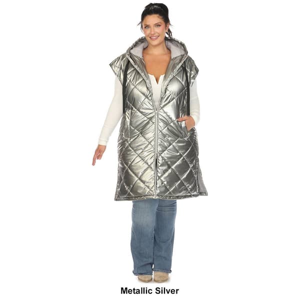 Womens White Mark Metallic Diamond Puffer Vest