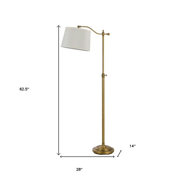 HomeRoots 63in. Bronze Adjustable Swing Arm Floor Lamp