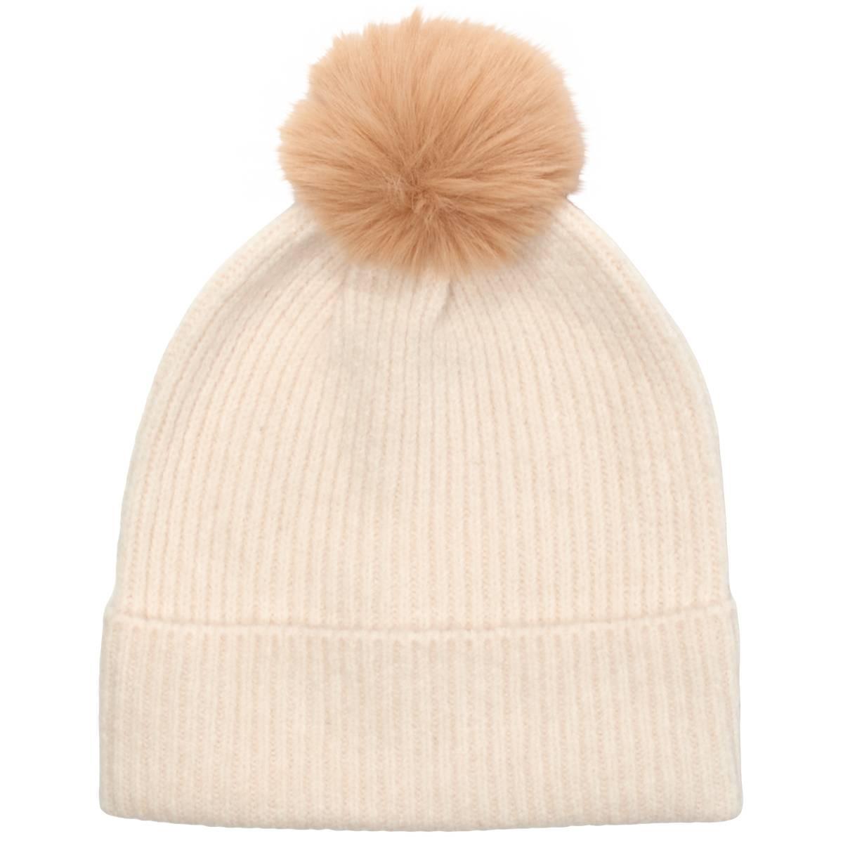 Womens Modena Cable Knit w/Faux Fur Pom Hat