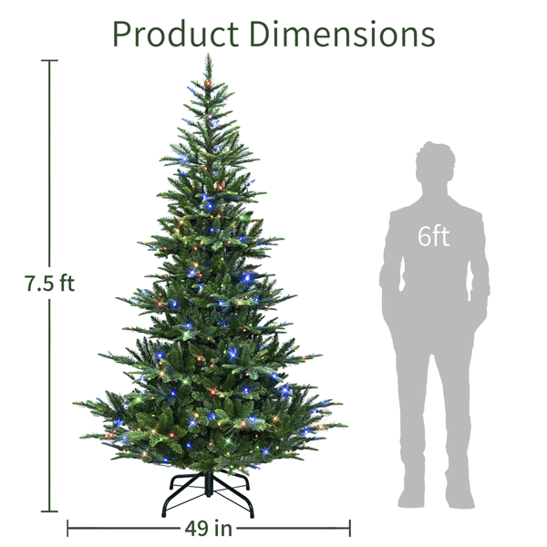 Puleo International 7.5ft Pre-Lit LED Mountain Fir Christmas Tree