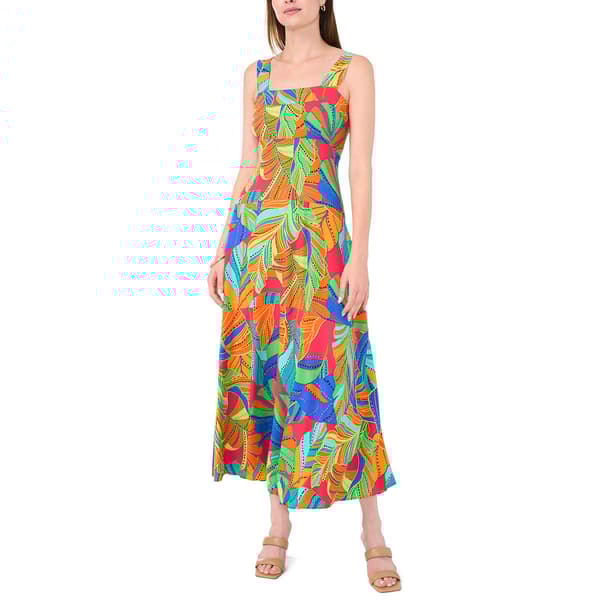 Womens MSK Sleeveless Print Challis Smock Back Maxi Dress