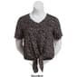 Womens Architect&#174; Short Sleeve Floral Tie Hem Front Blouse - image 3