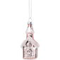 Northlight Snow Covered Pink Church Glass Christmas Ornament - image 2