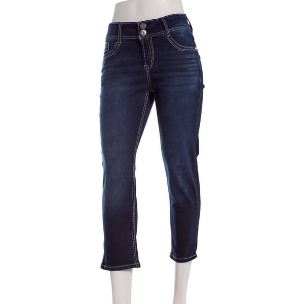 Juniors Wallflower Bling Cropped Curvy Jeans - image 