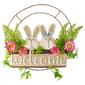 Northlight Seasonal Rabbit Couple Welcome Floral Spring Wreath - image 1