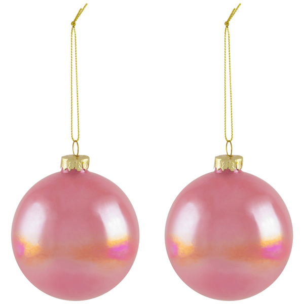 Northlight 6ct. Pink Shiny Glass Ball Christmas Ornaments