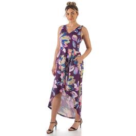 Womens 24/7 Comfort Apparel Floral Sleeveless Pleated Dress