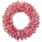 Northlight 24in. Pre-Lit Flocked Pink Artificial Christmas Wreath - image 2