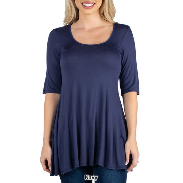 Womens 24/7 Comfort Apparel Elbow Sleeve Swing Tunic