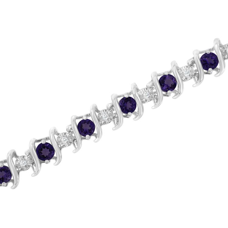 Gemstones Classics™ Amethyst & Diamond Tennis Bracelet