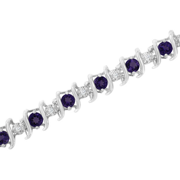 Gemstones Classics&#8482; Amethyst & Diamond Tennis Bracelet