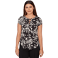 Womens Emaline Key Items Short Sleeve Laced Notched Neck Floral - image 1