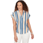 Womens Skyes the Limit Summer Spice Cap Sleeve Stripe Blouse - image 1