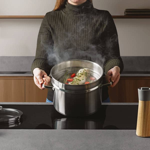 BergHOFF Graphite Stainless Steel 10in. Stockpot w/ Glass Lid