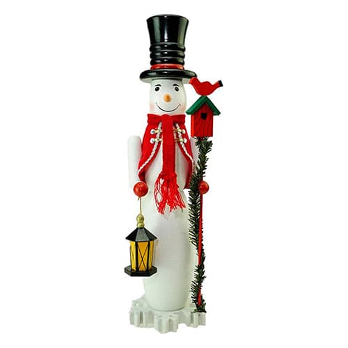 Northlight Seasonal 18in. Glittered Wooden Snowman Nutcracker - image 