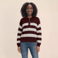 Womens Draper James Long Sleeve Polo Sweater - Maroon/Ivory - image 1