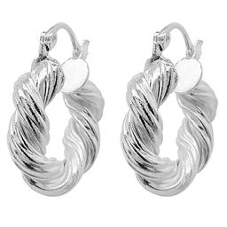 Marsala Fine Silver Plated Twisted Hoop Earrings